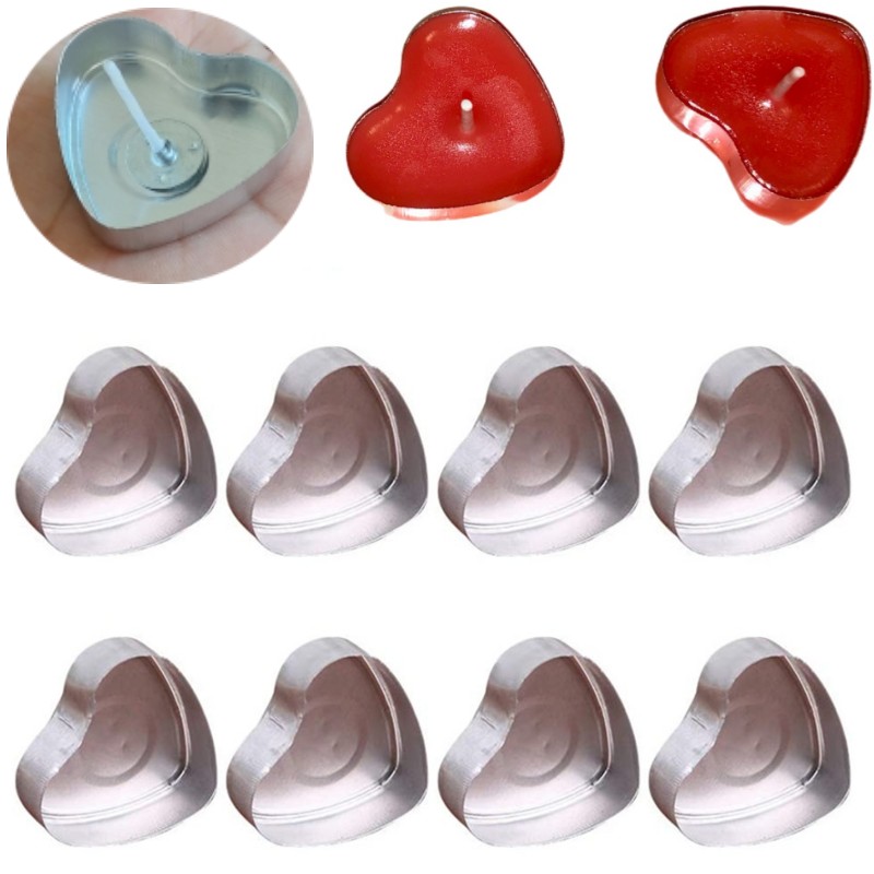 100 Sets Heart shaped Empty Al - Candle Supplies Tins recension och pris
