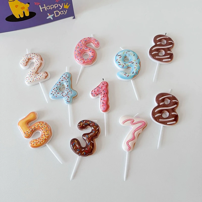 Sweet Donut Number Candle 0-9  - Zebra Candle Supplies recension och pris