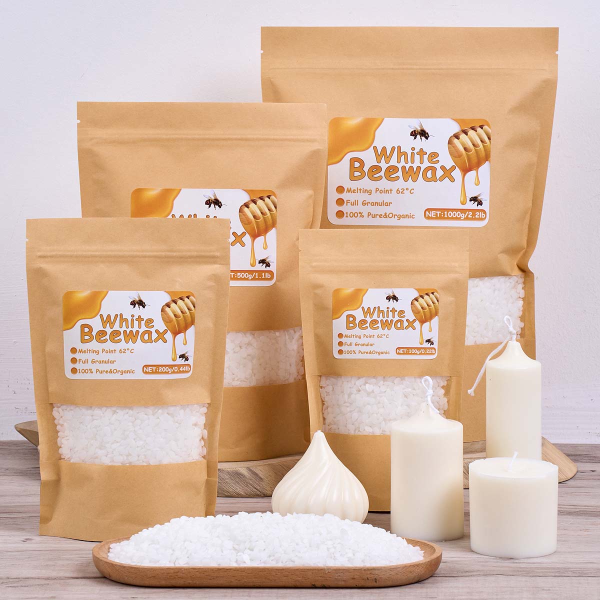 1000g White Beeswax DIY Candle - Candle Supplies Beeswax recension och pris