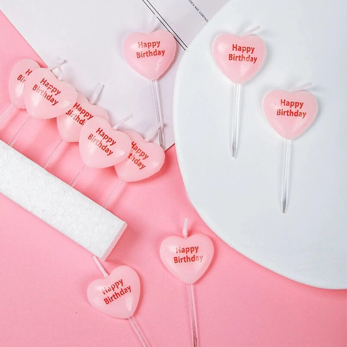 5pcs Cute Heart Shaped Birthda - Zebra Candle Supplies recension och pris