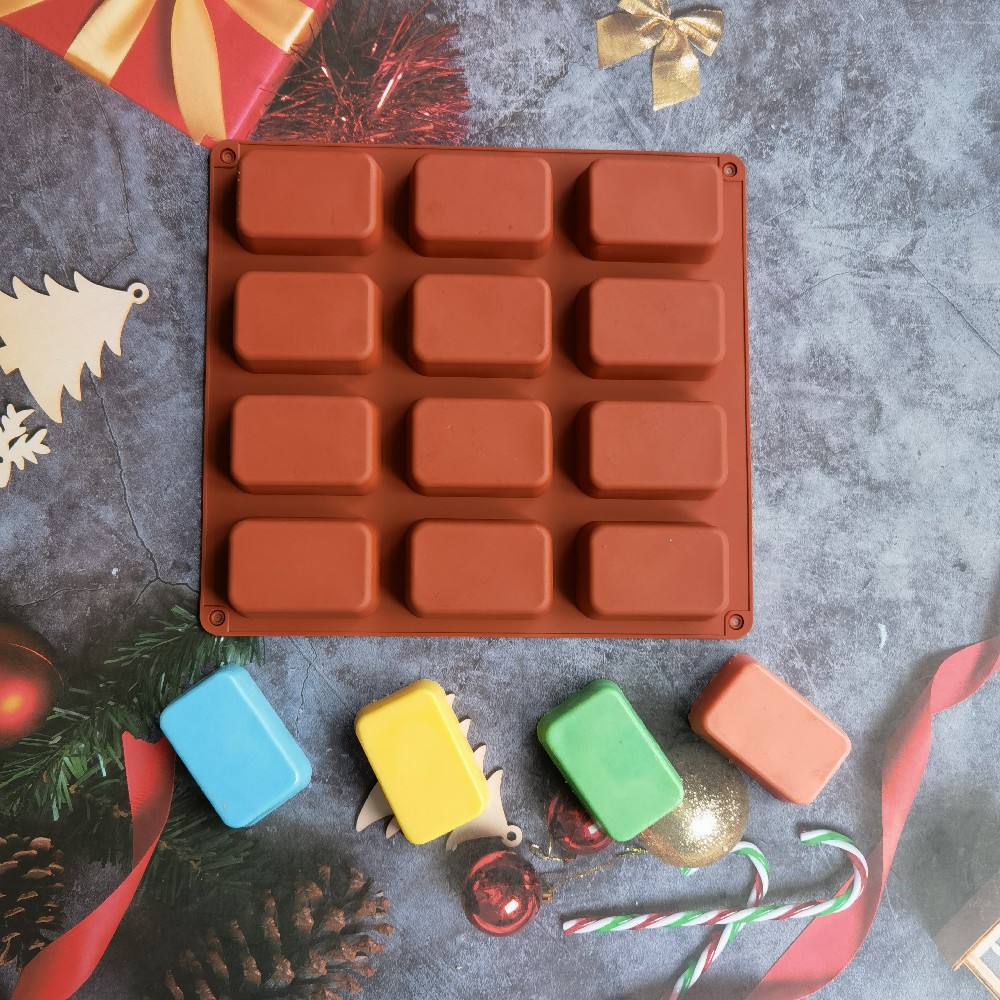 12 Cavity Square Silicone Soap - Candle Supplies Tins recension och pris
